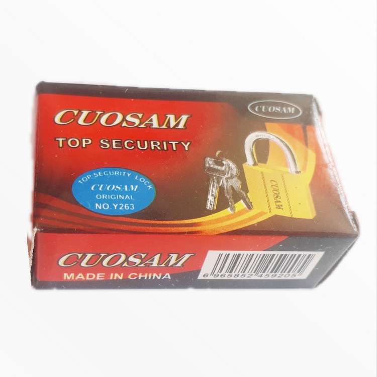 قفل آویز زرد سایز 32