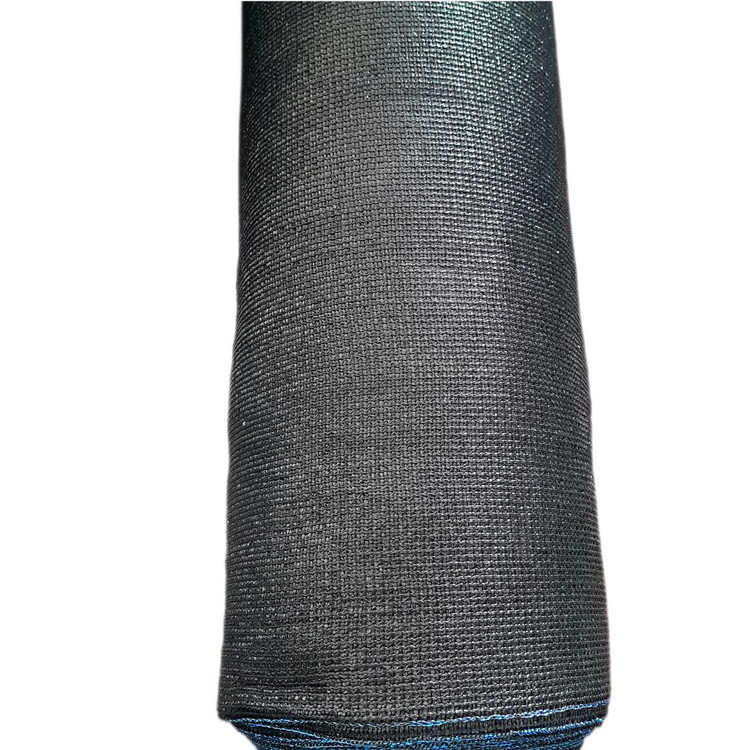 توری شید گلخانه مشکی 90 درصد عرض ۳ متر | نواردوزی شده و حلقهدار